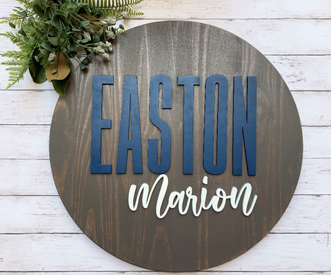 Round: Boys Nursery Name Sign