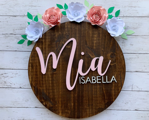 Round: Girls Nursery Name Sign